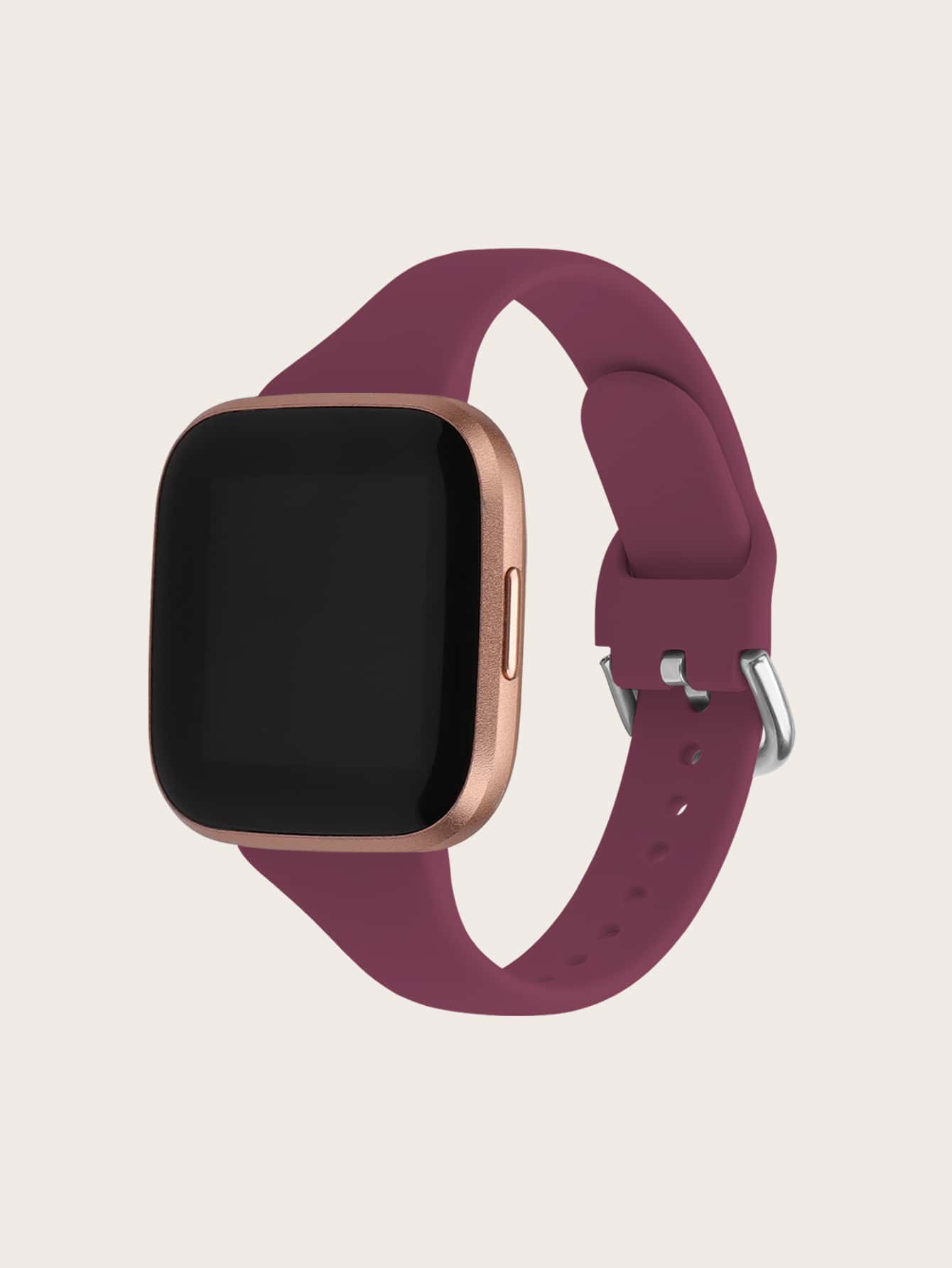 適用於Fitbit Versa矽膠錶帶 - 酒紅色 - 查看 1
