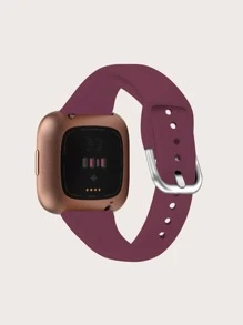 適用於Fitbit Versa矽膠錶帶 - 酒紅色 - 查看 2