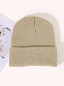Gorro Liso Para Hombre Para Invierno, Uso Diario, Regalo Para Amigos, Informal - Beis - Ver 1