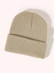 Gorro Liso Para Hombre Para Invierno, Uso Diario, Regalo Para Amigos, Informal - Beis - Ver 2