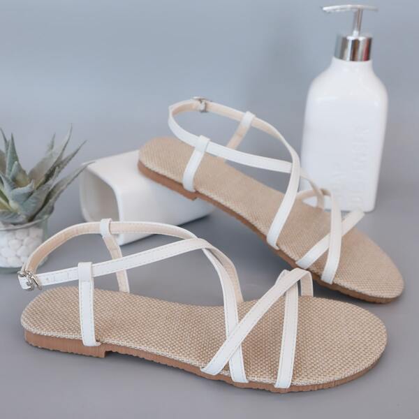 

Minimalist Slingback Sandals, Beige