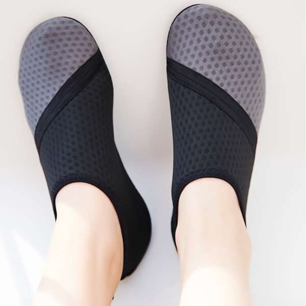 

Two Tone Mesh Slip On Sneakers, Multicolor