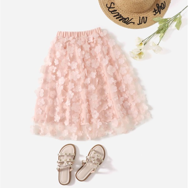 

Toddler Girls Appliques Tutu Skirt, Baby pink