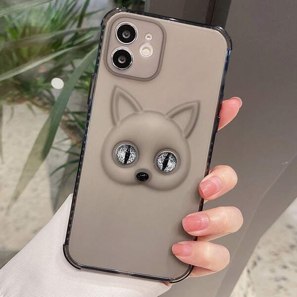 

Cartoon Graphic Phone Case, Grey
