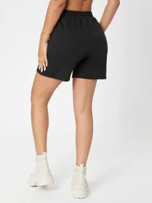 SHEIN PETITE Shorts deportivos de cintura con cordón