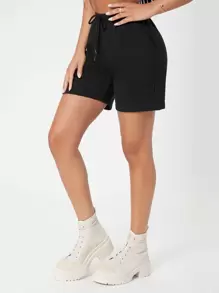 SHEIN PETITE Shorts deportivos de cintura con cordón