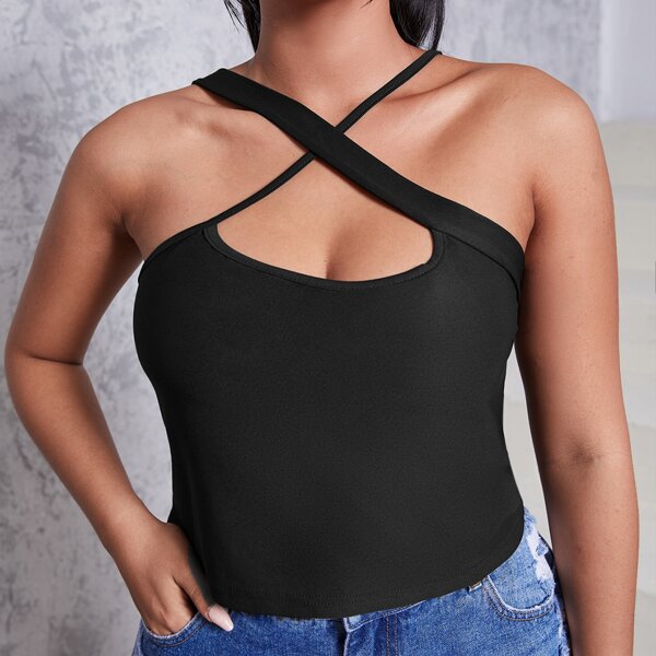 

Plus Criss Cross Solid Top, Black