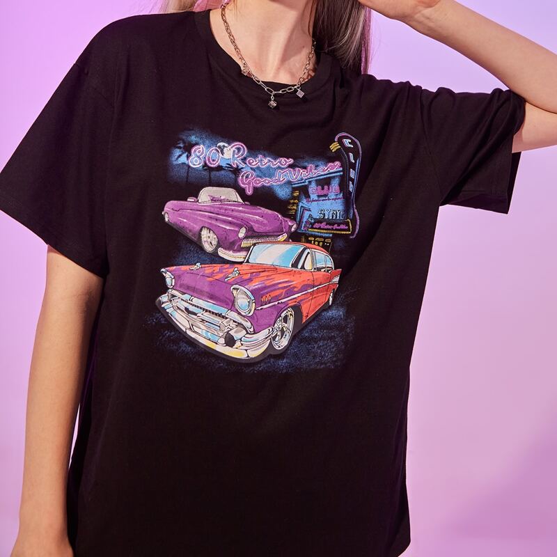 

Letter Car Graphic Tee, Black