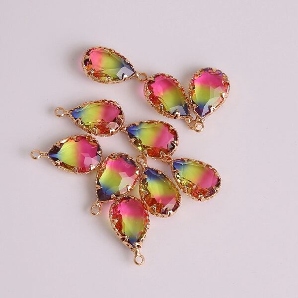 

10pcs Water-drop Design DIY Pendant, Multicolor