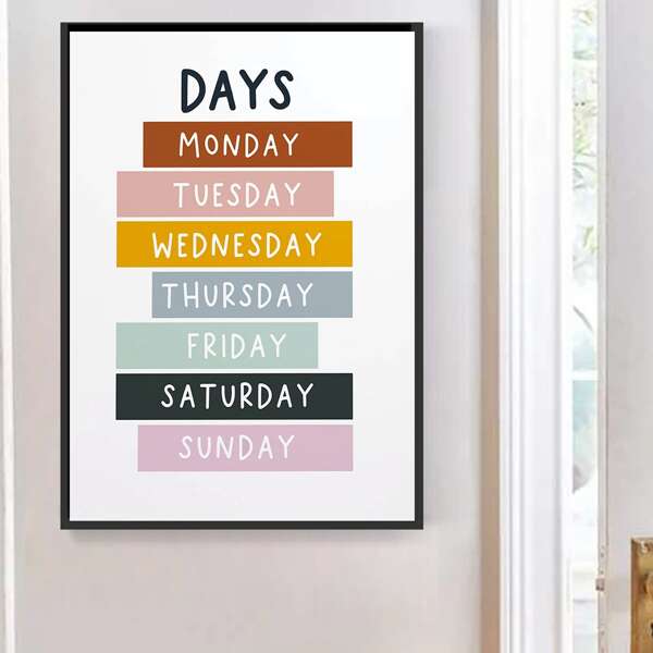 

Letter Graphic Unframed Painting, Multicolor
