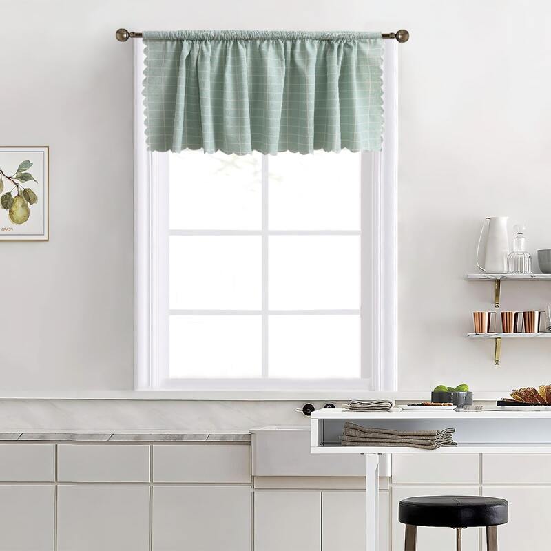 Plaid Pattern Single Panel Valance, Green