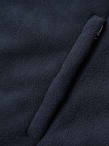 Manfinity 男士拉鏈開襟保暖不帶上衣夾克 - 藏蓝色 - 查看 3