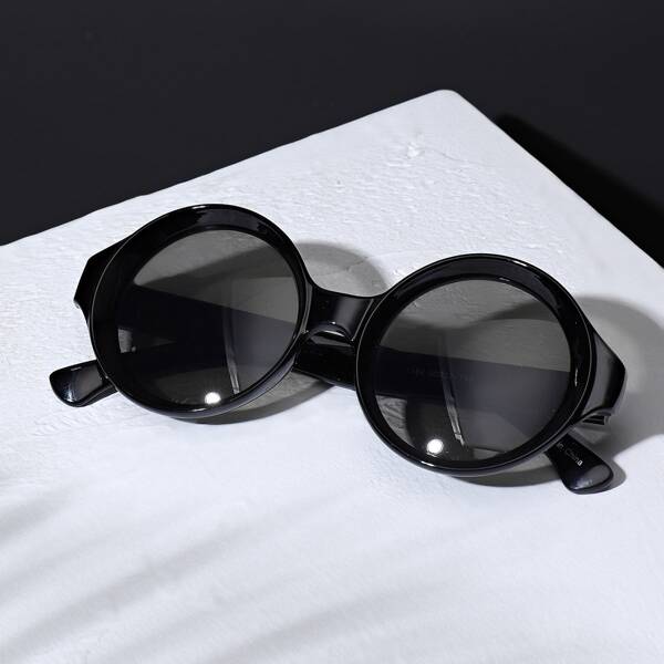 

Men Round Lens Sunglasses, Black
