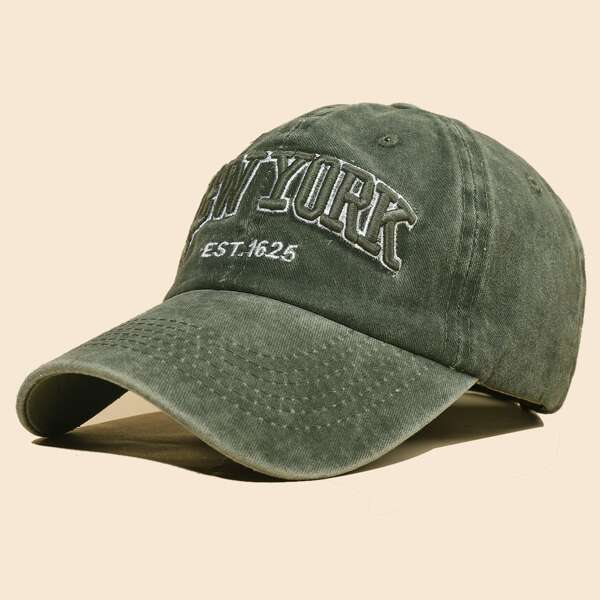 

Men Letter Embroidered Baseball Cap, Green