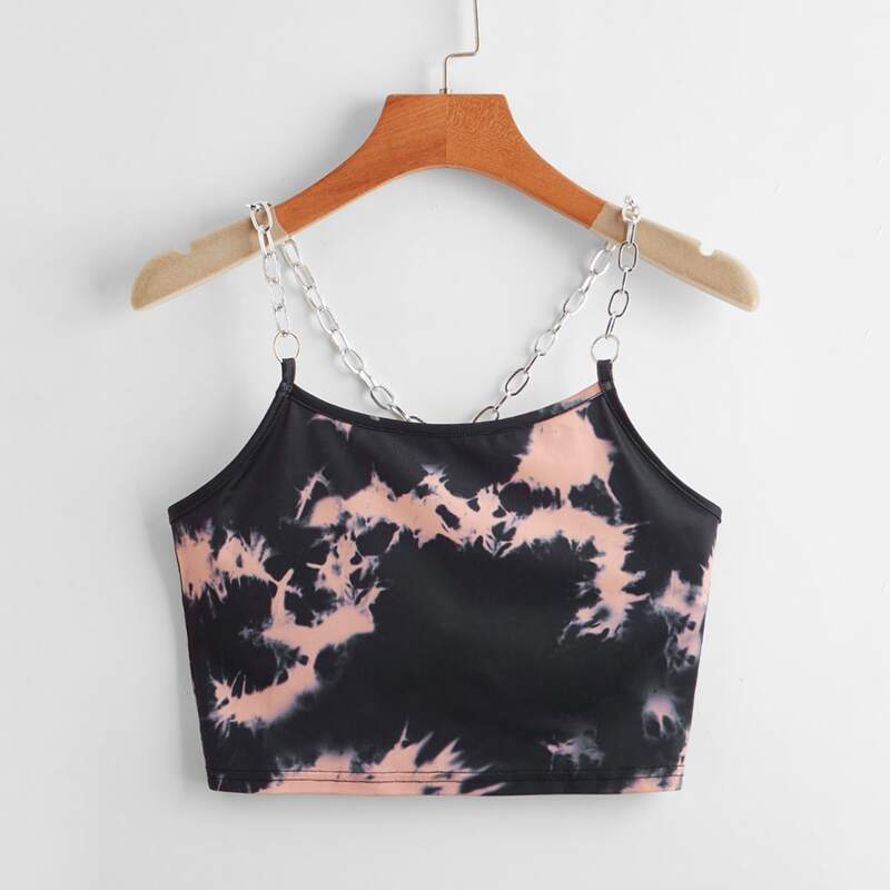 

Tie Dye Chain Crop Cami, Multicolor