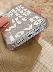 Funda de teléfono con espejo con gráficos de letras compatible con iPhone 11, iPhone 13, iPhone 14 Pro Max - Multicolor - Ver 3