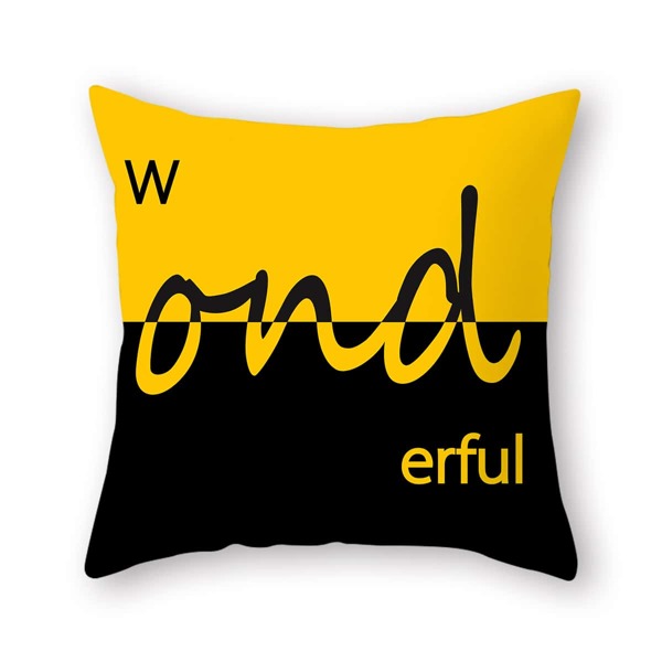 

Letter Graphic Cushion Cover Without Filler, Multicolor