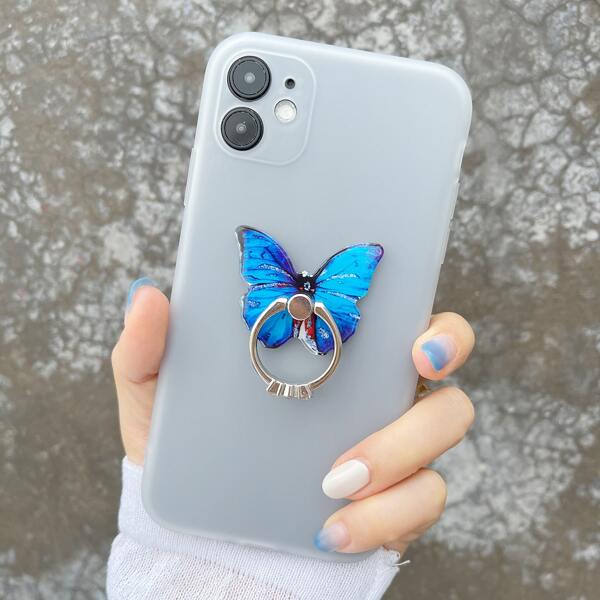 

Butterfly Ring Holder Phone Case, Clear