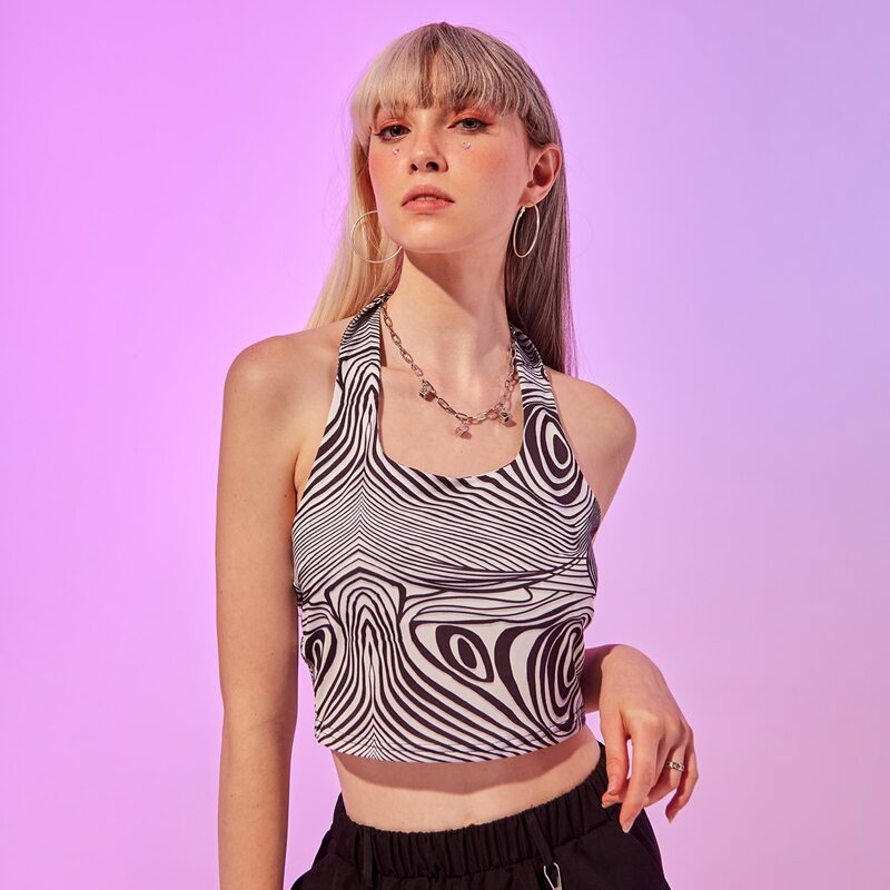 

Graphic Halter Top, Multicolor