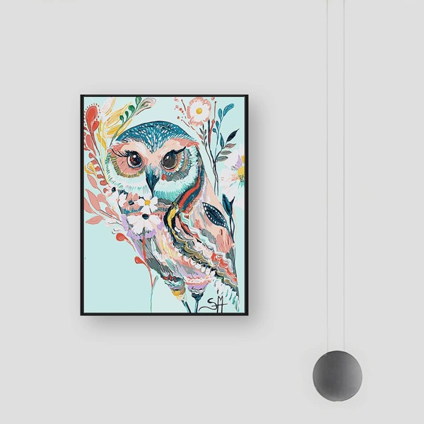 

Owl Print DIY Diamond Unframed Painting, Multicolor