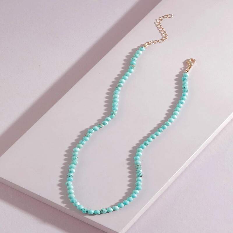 

Stone Pendant Necklace, Blue