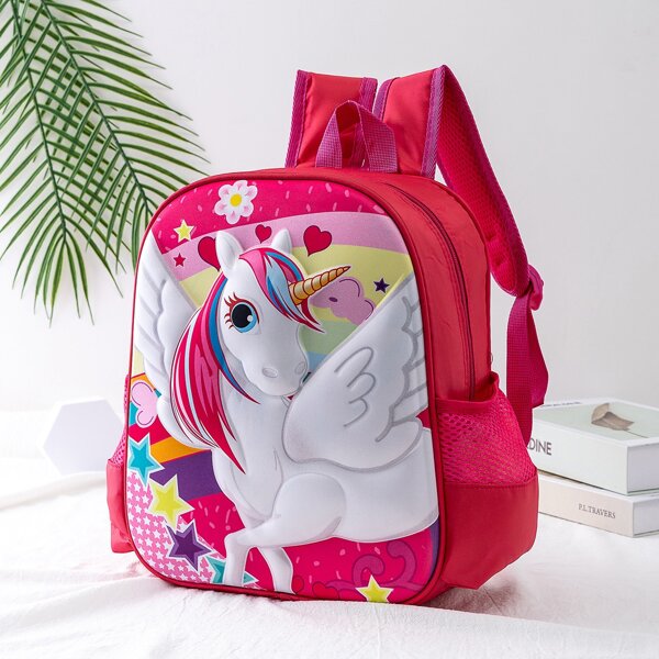 

Girls Unicorn Graphic Backpack, Red