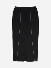 Mulvari Váy Plus Size Chia Giải trí - màu đen - Xem 2