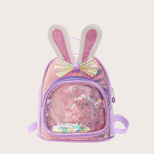 

Girls Sequin Decor Backpack, Purple