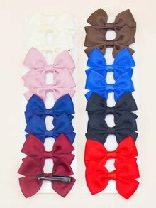 16pcs Toddler Girls Bow Decor Hair Clip - Red - View 3