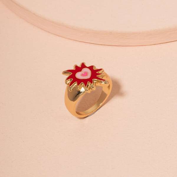 

Heart Pattern Ring, Gold