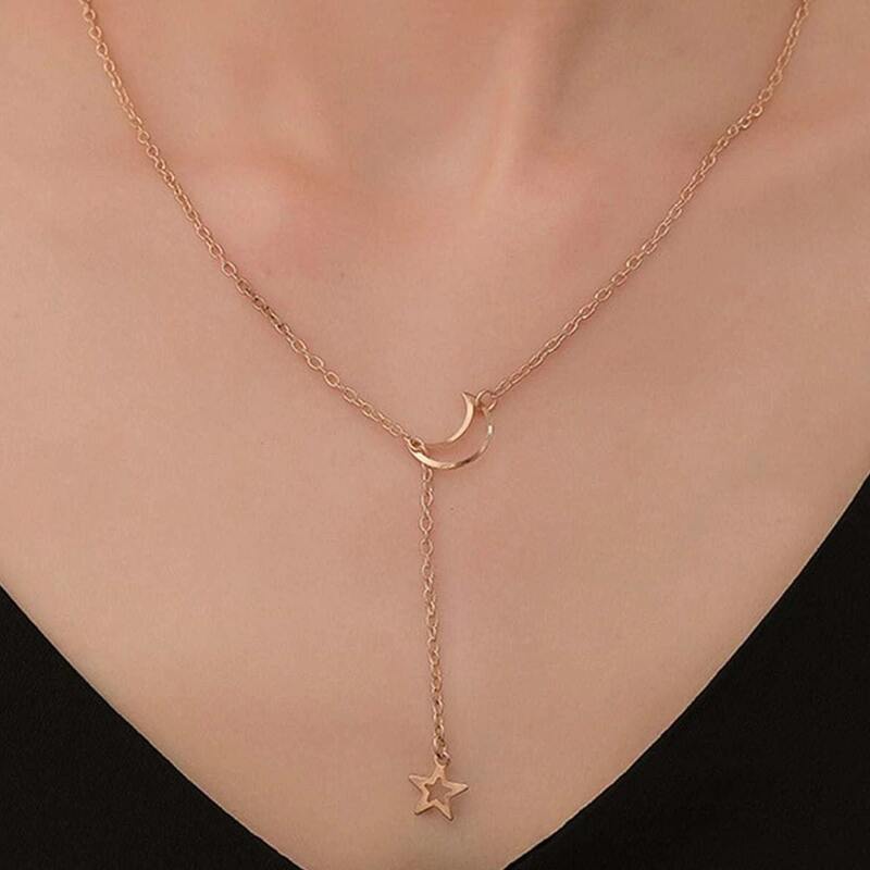 

Star & Moon Decor Chain Necklace, Gold