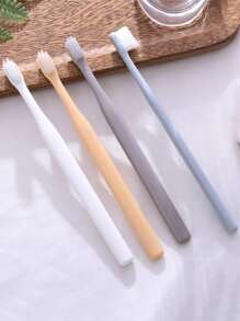 4pcs/set Minimalist Toothbrush, Simple Plastic Japanese Style Toothbrush, For Home Travel - Multicolor - View 5