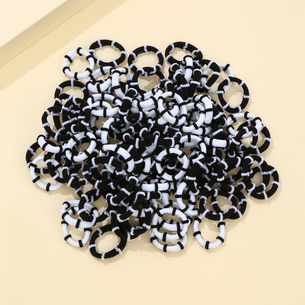

100pcs Tow Tone Hair Tie, Multicolor