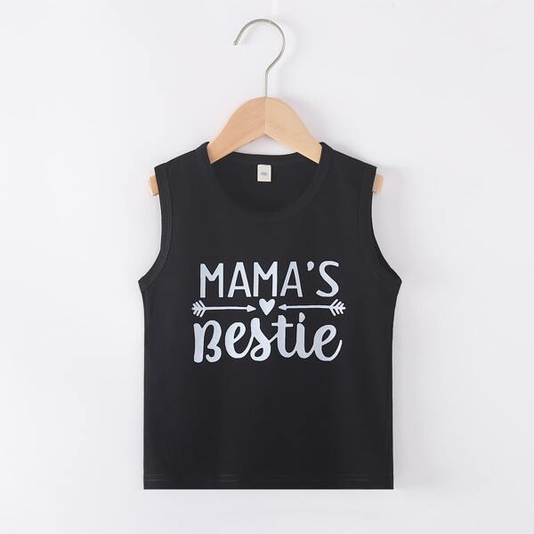 

Toddler Boys Letter Graphic Tank Top, Black