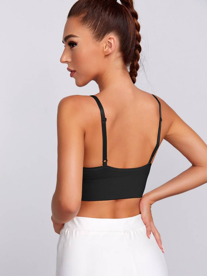 Our Solid Medium Support Backless Sports Bra is such a vibe - ROMWE