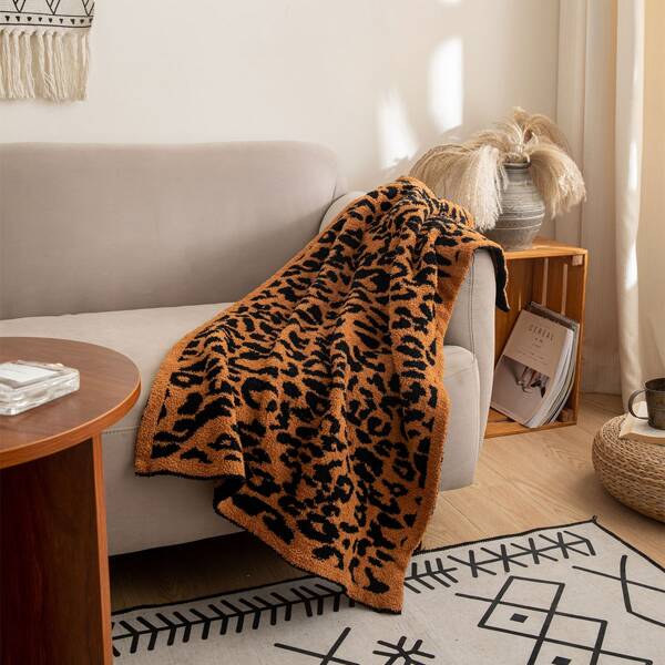 

Leopard Pattern Plush Throw, Multicolor