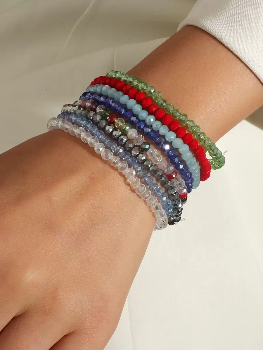 8入組串珠手鏈 - 彩色 - 查看 1