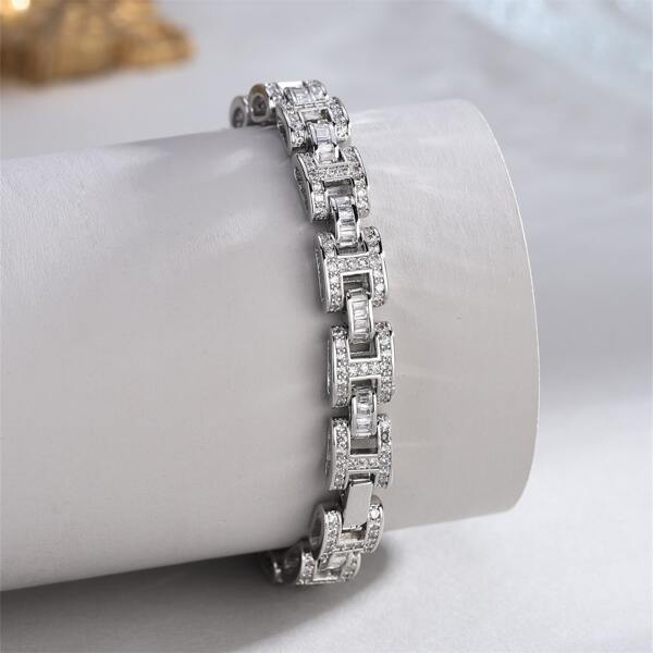 

Zircon Decor Bracelet, Silver