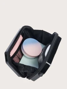 Mini Đồ họa Chữ cái Textured Túi hộp , Mini Vali Cái túi Ví Đối với phụ nữ , Mới PVC Vỏ cứng Chữ cái Dây đeo Túi đeo chéo Mini Túi mỹ phẩm , Nhỏ bé Điện thoại di động Ví Vỏ cứng Lễ hội Cái túi Với Dây đeo có thể điều chỉnh Ví cầm tay - màu đen - Xem 5