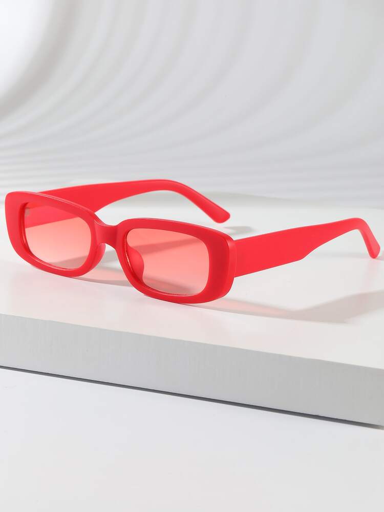 Square Frame Fashion Glasses For Daily Wear And Vacation - Red - View 1