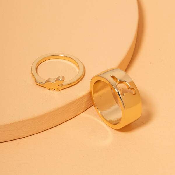 

2pcs Alloy Ring, Gold