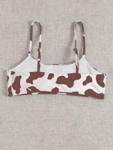 Cow Print Bikini Top - Multicolor - View 2