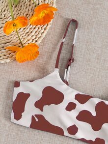 Cow Print Bikini Top - Multicolor - View 3