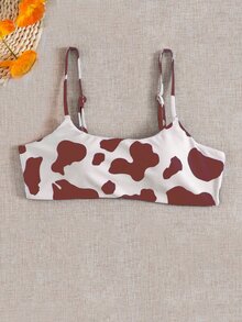 Cow Print Bikini Top - Multicolor - View 4