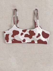 Cow Print Bikini Top - Multicolor - View 5