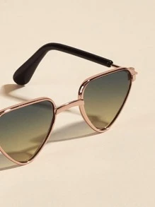 1pair Heart Frame Pet Glasses - Dark Green - View 3