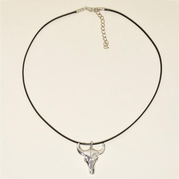 

Animal Head Charm Necklace, Silver