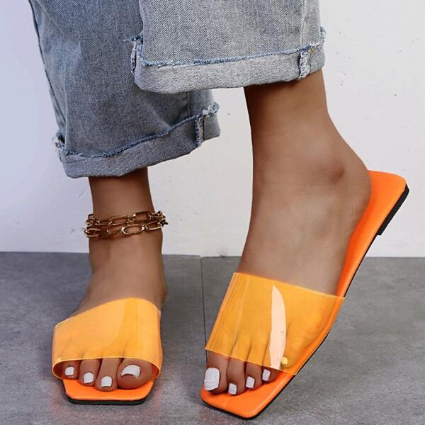 

Minimalist Slide Sandals, Orange
