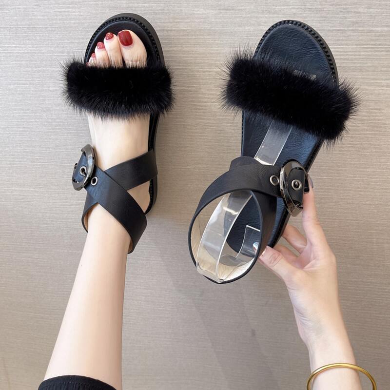 

Ankle Strappy Sandals, Black