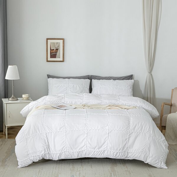 

Solid Color Duvet Cover Set Without Filler, White